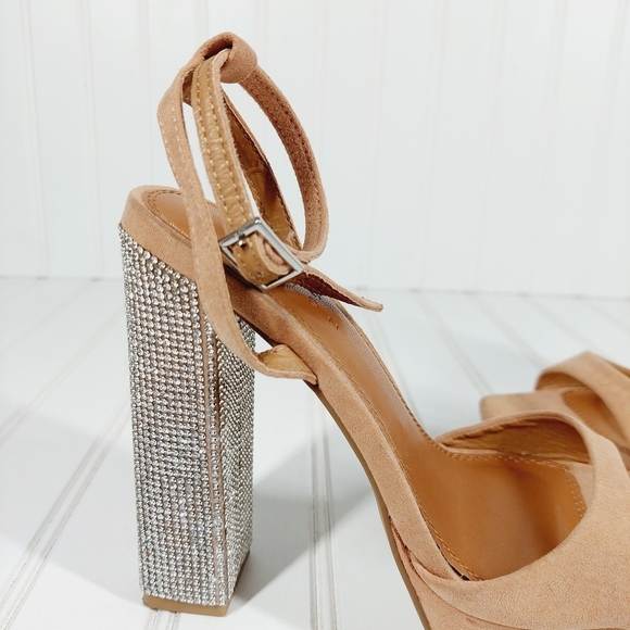 Asos Design Noun Platform Barely There Embellished Heeled Sandals F781 - Picture 8 of 12